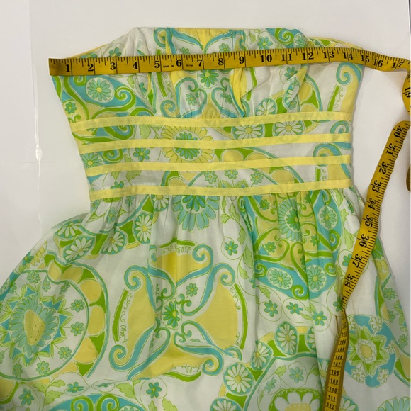 Lilly Pulitzer White Label Silk Katrina Fountain of Youth Strapless Dress 0 - Picture 13 of 15